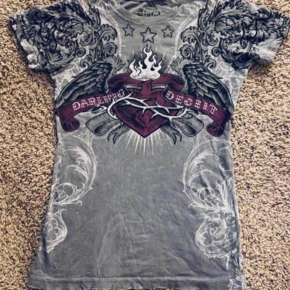 Sinful Tops - Sinful T-Shirt size small Sinful Tops - Sinful T-Shirt size small